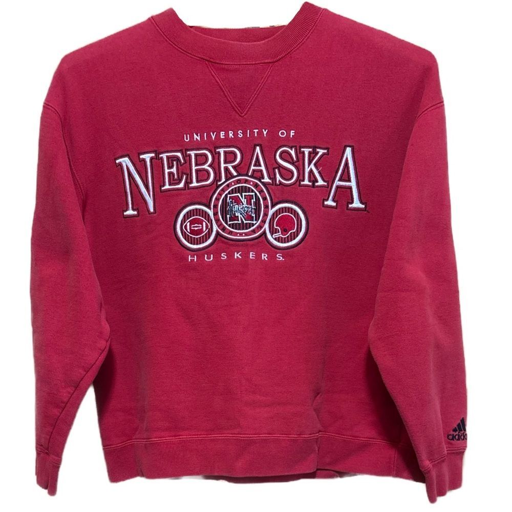 Women’s Adidas Small Red University of Nebraska Embroidered Sweatshirt
